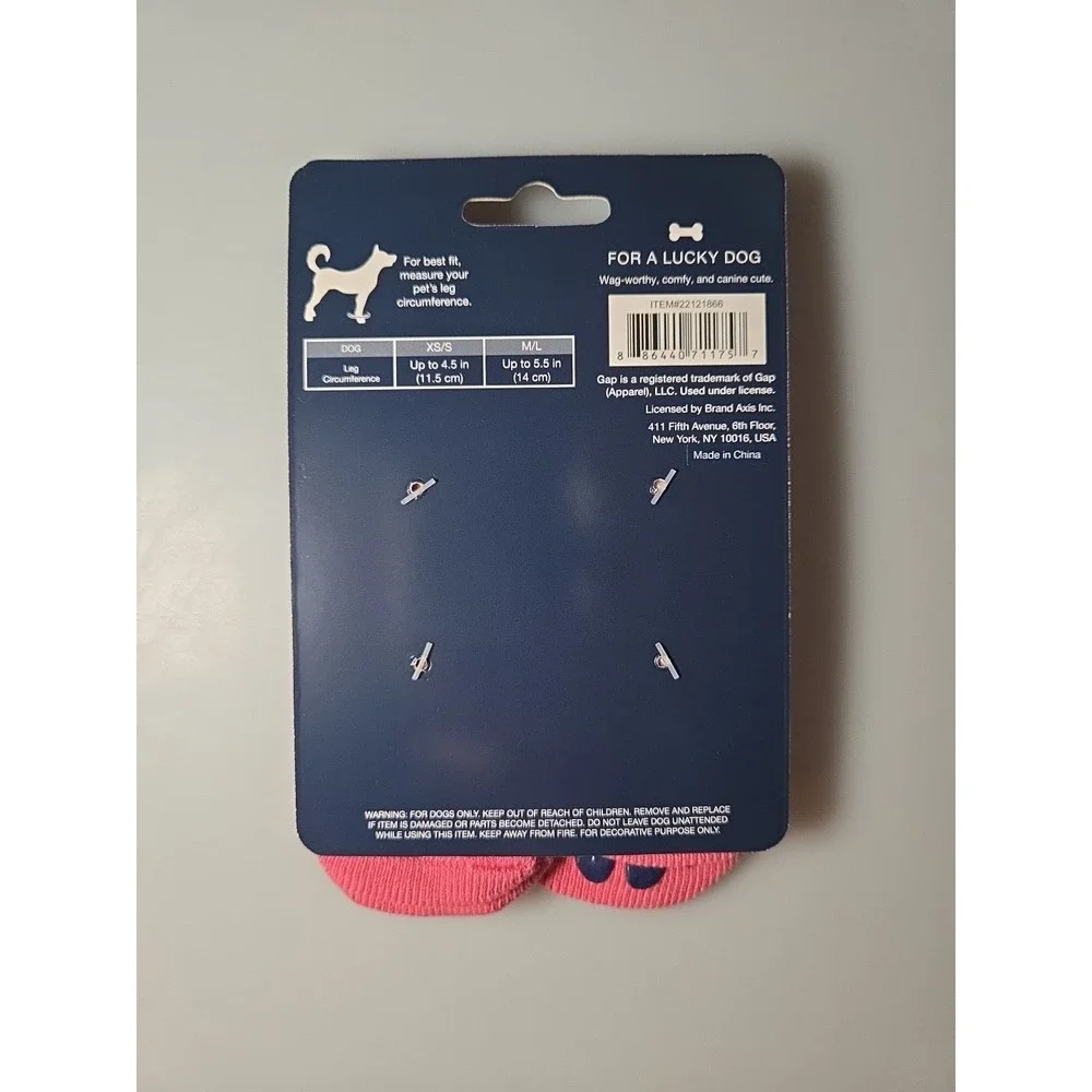 Gap Dog Socks XS/S Pink‎ Plaid